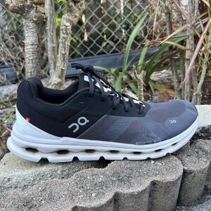 On Cloudrunner Shoes Mens Size 14 Black Gray Eclipse Frost Running Gym Sneakers